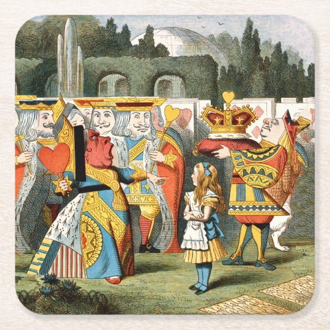 Alice i Wonderland Queen of Hearts Underlägg Papper Kvadrat (Framsidan)