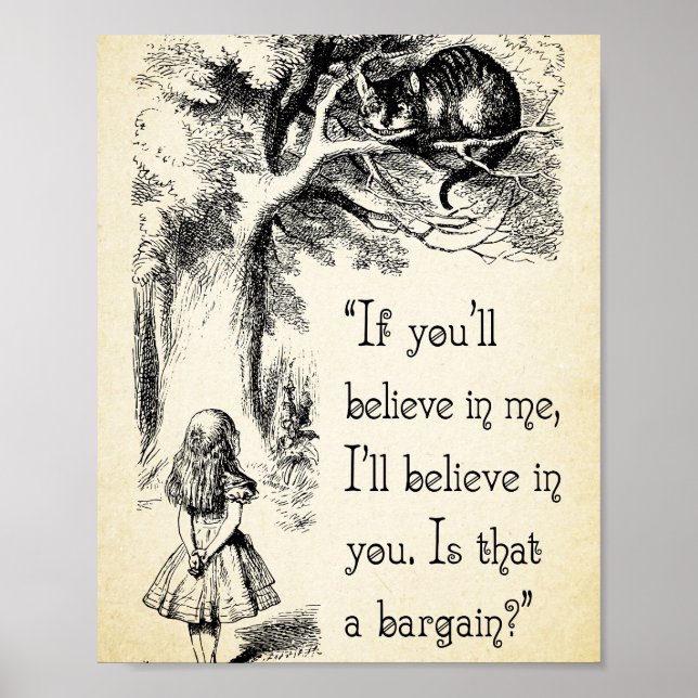 Alice i Wonderland Quote - jag tror på dig - C Poster (Framsidan)