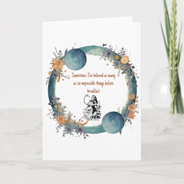Alice i Wonderland Quote, Omöjlig Sak Art Kort (Framsida)