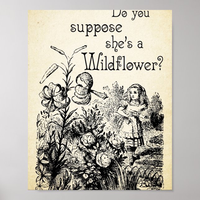 Alice i Wonderland Quote - Shes a Wildblomma - 03 Poster (Framsidan)