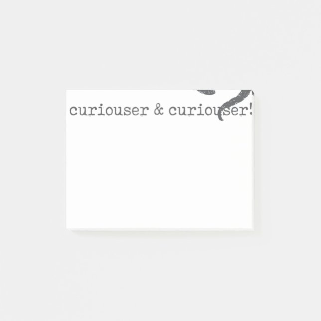 Alice i Wonderland Quote Shirt Curiouser Lewis Post-it Block (Framsida)