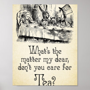 Alice i Wonderland Quote - Tea - Mad Hatter Quote Poster