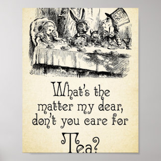 Alice i Wonderland Quote - Tea - Mad Hatter Quote Poster