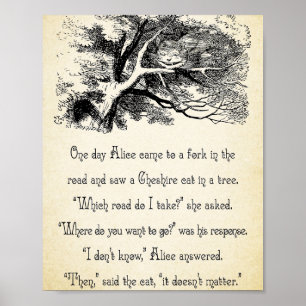 Alice i Wonderland Quote - Var vill du G? Poster