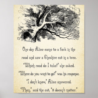 Alice i Wonderland Quote - Var vill du G? Poster