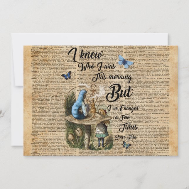 Alice i Wonderland Quote Vintage Dictionary Art (Framsida)