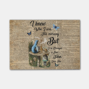 Alice i Wonderland Quote Vintage Dictionary Art Post-it Block
