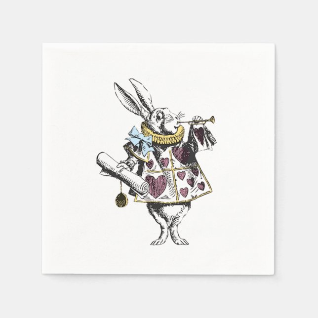 Alice i Wonderland Rabbit Baby blue Pappersservett (Framsidan)