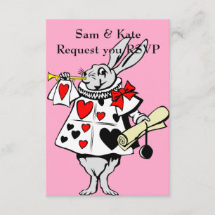 Alice i Wonderland Rabbit Wedding bjudande Inbjudningar