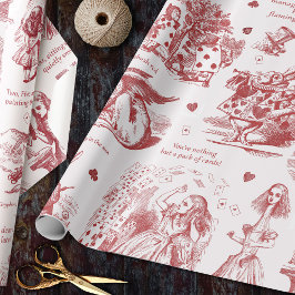 Alice i Wonderland Red Toile Quotes Presentpapper