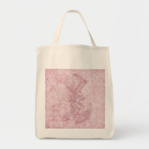Alice i Wonderland Rosa Blommigt Art Mad Hatter Tygkasse