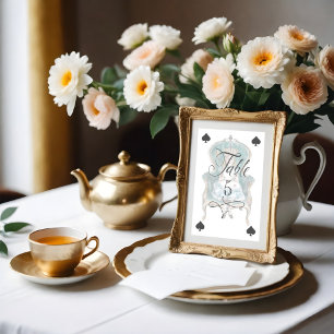 Alice i Wonderland Royal Throne-uppspelningskort Bordsnummer