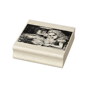 Alice i Wonderland Rubber Frimärke Stämpel