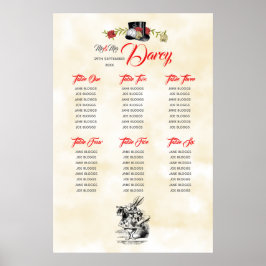 Alice i Wonderland Seating Chart Poster