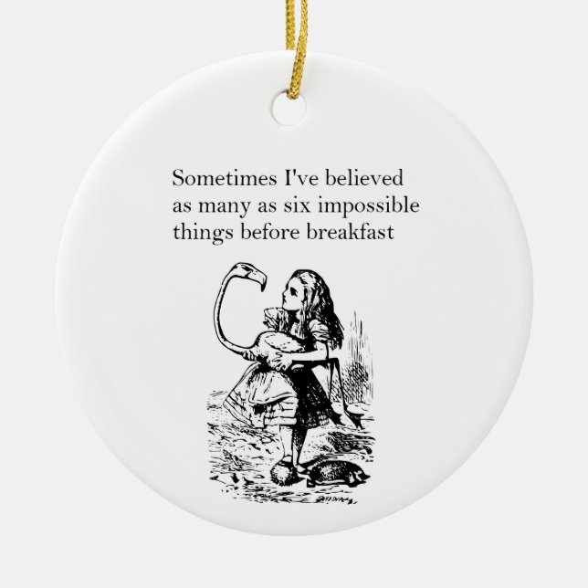 Alice i Wonderland, "Sex Impossible Sak" Julgransprydnad Keramik (Framsidan)