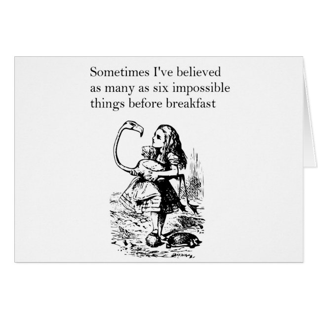 Alice i Wonderland, "Sex Impossible Sak"-kort Hälsningskort (Framsidan Horizontal)