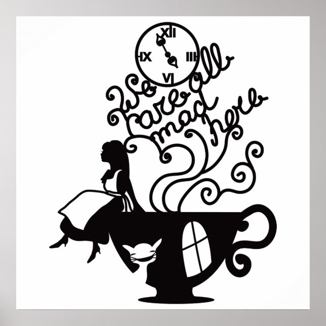 Alice i Wonderland. Silhouette-illustration Poster (Framsidan)