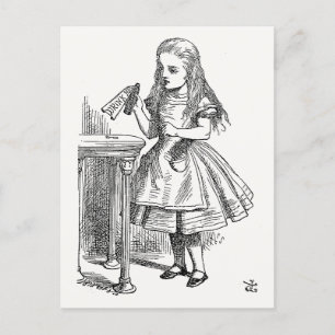 Alice i Wonderland, som håller "Drink Me" Flaska Vykort