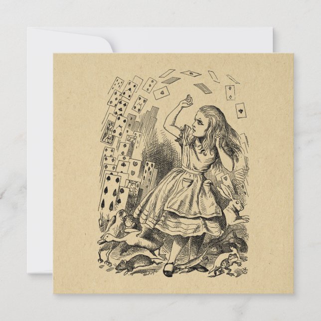 Alice i Wonderland Spelkort Art Julkort (Framsida)