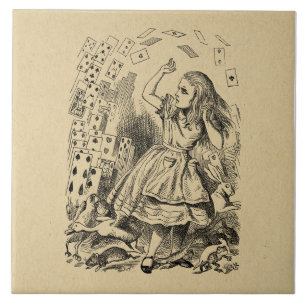 Alice i Wonderland Spelkort Art Kakelplatta