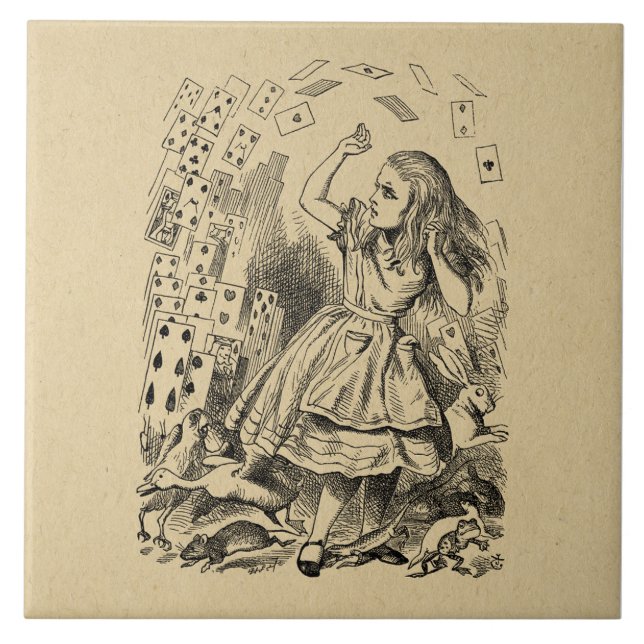 Alice i Wonderland Spelkort Art Kakelplatta (Framsidan)