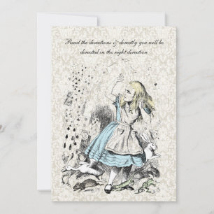 Alice i Wonderland Spelkort Födelsedagsfest Inbjudningar