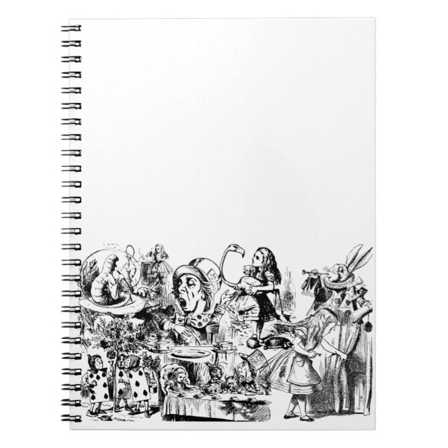 Alice i Wonderland Spiral Notebook Anteckningsbok (Framsidan)