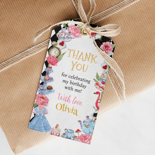 Alice i Wonderland Tack Märkre Presentetikett (Skapare uppladdad)