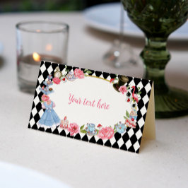 Alice i Wonderland Tält Place Card Placeringskort
