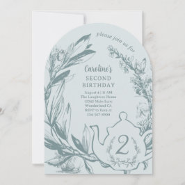 Alice i Wonderland Tea för två födelsedagar Inbjudningar