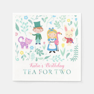 Alice i Wonderland Tea för två Födelsedagsfester Pappersservett