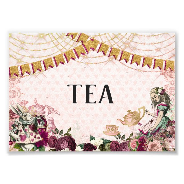 Alice i Wonderland Tea Fototryck (Framsidan)