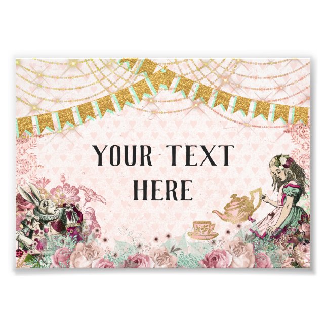 Alice i Wonderland Tea  & Mint Fototryck (Framsidan)