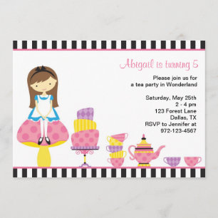 Alice i Wonderland Tea-partiets inbjudningar
