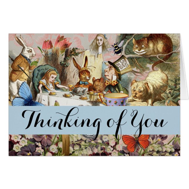 Alice i Wonderland Tea Party Art Hälsningskort (Framsidan Horizontal)