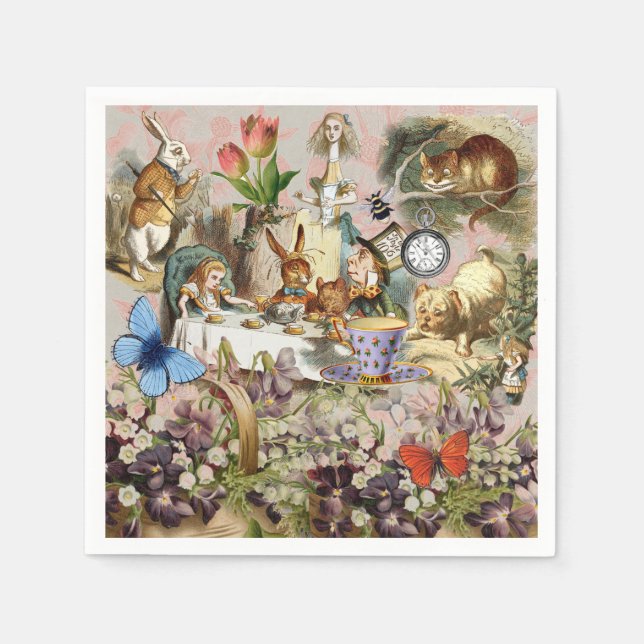 Alice i Wonderland Tea Party Art Pappersservett (Framsidan)