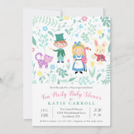 Alice i Wonderland Tea Party Baby Shower Inbjudningar
