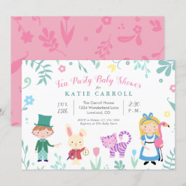 Alice i Wonderland Tea Party Baby Shower Inbjudningar