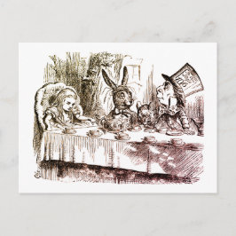 Alice i Wonderland Tea Party Beige Vykort