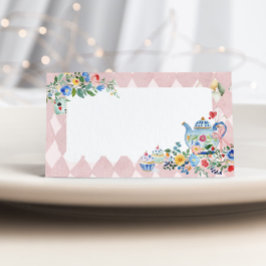 Alice i Wonderland Tea Party Birthday Food Label Kort