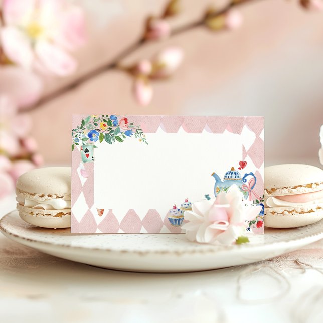 Alice i Wonderland Tea Party Birthday Food Label Placeringskort (Skapare uppladdad)