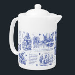 Alice i Wonderland Tea Party Blue Toile-citat<br><div class="desc">Literär klassik, Alice's Äventyr i Wonderland av Lewis Carroll illustrerad av John Tenniel, trä graverad, med citat i neutralt monokroma stil för älskare i bok, fantasi, viktoriansk tidsålder. Scenarierna visar Alice, Mad Hatter, White Rabbit, te party, Caterpelare, Cheshire Cat, Griffon, flamingo, kort, Kung och drottning. Perfekt som baby födelsedag, babyduschgåva...</div>