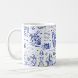 Alice i Wonderland Tea Party Blue Toile-citat Kaffemugg