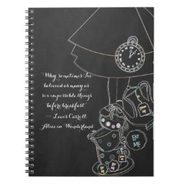 Alice i Wonderland Tea Party Chalkboard Whimsical Anteckningsbok