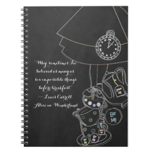 Alice i Wonderland Tea Party Chalkboard Whimsical Anteckningsbok
