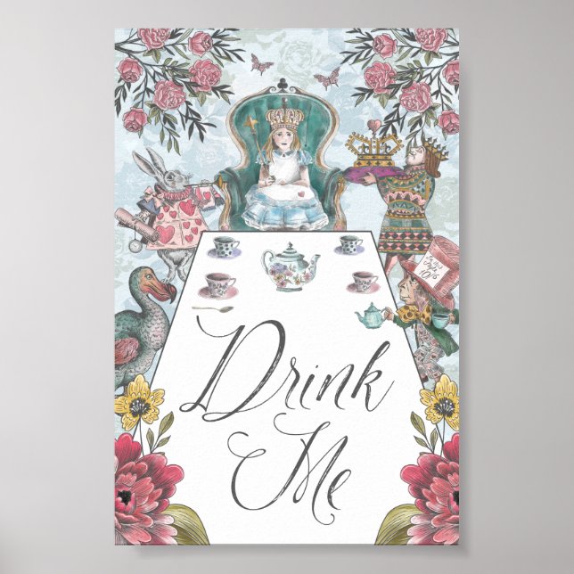 Alice i Wonderland Tea Party dricker mig Poster (Framsidan)
