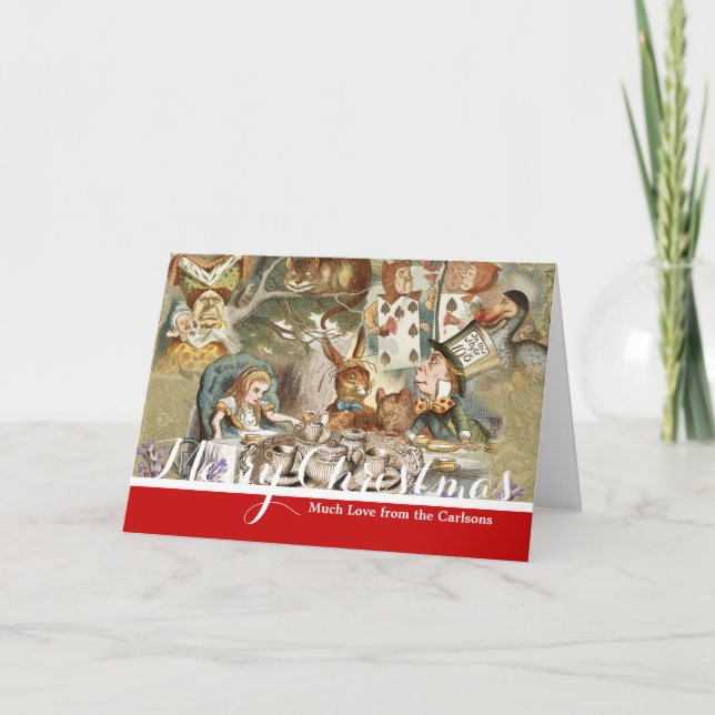 Alice i Wonderland Tea Party Guests Helgkort (Framsida)