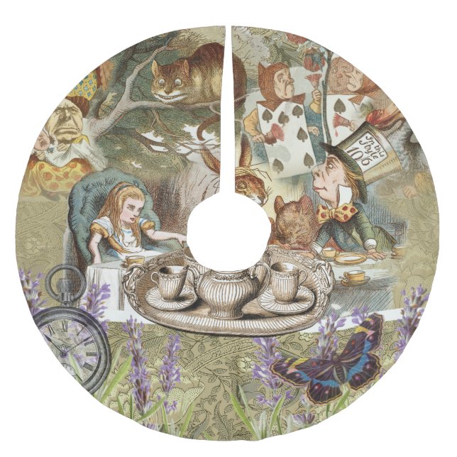 Alice i Wonderland Tea Party Guests Julgransmatta Borstad Polyester (Framsidan)