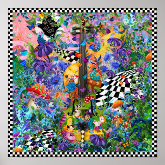 Alice i Wonderland Tea Party Square Poster Juleez