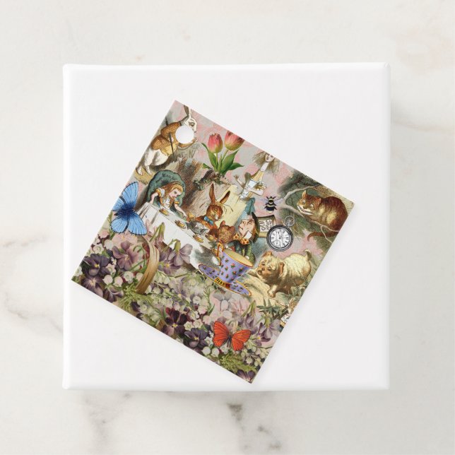 Alice i Wonderland tea party-tecken Gåvor Etiketter (På plats)